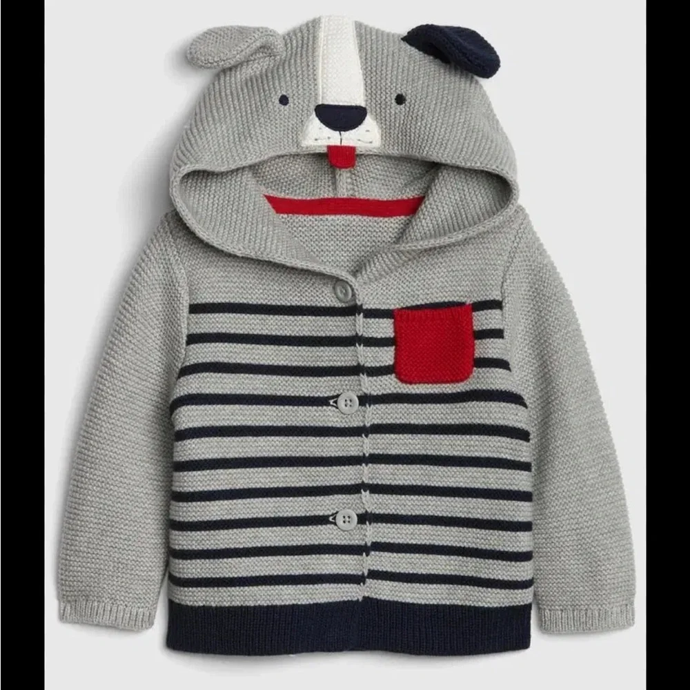 Baby Gap puppy knit cardigan 18-24mo